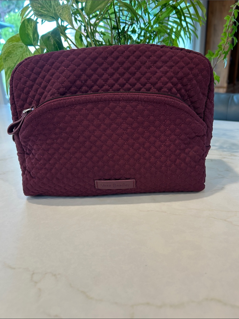 Vera Bradley Iconic Medium Cosmetic bag quilted Burgundy or "Mulled Wine" color